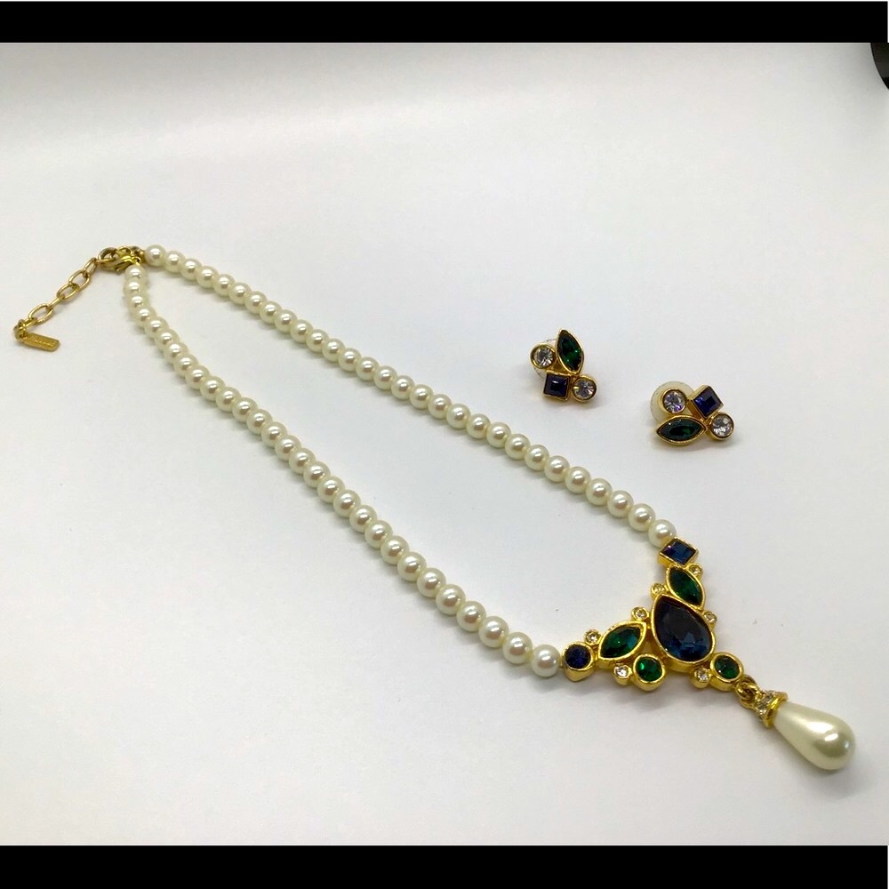 Vendome vintage pearl and rhinestone